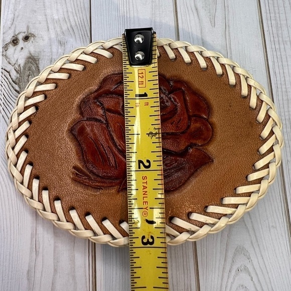NWT Vintage Tandy Bandero Buckle Kit Leather Tooled Rose Belt Buckle Whipstich main image 9